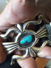 Sterling silver buckle signed AMBROSE ROANHORSE Navajo picture