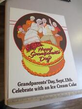 Baskin Robbins ice cream 1981 GRANDPARENT'S DAY cake family store display sign A picture