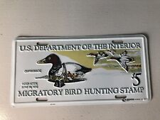 U.S. Department Of The Interior Migratory Bird Hunting Stamp License Plate 1976 picture