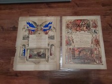 Lebanon PA 2 1870s Certificates Currier & Ives Fire Fighter & Sons of America picture