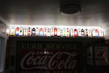 SCARCE 1930s 40s BULLET LIGHTED REVERSE PAINTED CURVED GLASS SIGNS BEER SODA GAS picture