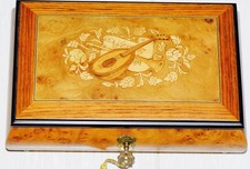 Exceptional Vintage REUGE Swiss Cylinder Music Box | Acajou Burl Wood MINT picture
