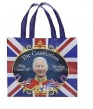 King Charles Coronation Shopper Shopping Union Jack Woven Bag 6th May 2023 picture