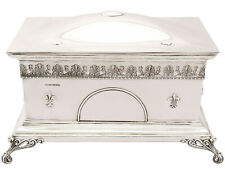 Antique Edward VIII Large Sterling Silver Jewellery Casket Height 21.2cm picture