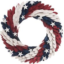 Patriotic USA Styrofoam Wood Curl Wreath for Labor Day, Memorial Day (a) M5 picture