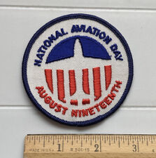 National Aviation Day August Nineteenth 19th Round Embroidered Souvenir Patch picture