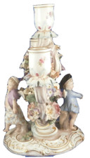 Antique 19tC Meissen Porcelain Figure Candle Holder Stick Porzellan Kerzenhalter picture