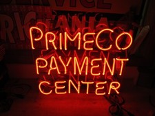 Vintage  Original PrimeCo Payment Center Cell Phone Store Neon Sign PICK UP HERE picture