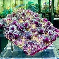 66LB Natural transparent purple ctahedral fluorite mineral crystal/zhejian picture