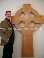 Large 6 Ft. Wooden Irish Celtic Anglican Wall Cross Church, Home Castle Chapel picture