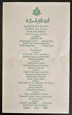 Beverly Hills Hotel - Beverly Hills, Ca. May 13, 1984 Mother's Day Brunch Menu picture