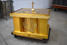 Older Large Church Tabernacle, All Gold Plated, Has 2 Keys (CU-SJ760) chalice co picture