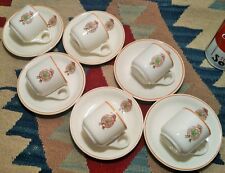 6 Terminal City Club vtg globe pottery tea coffee cup demitasse vancouver B.C.  picture