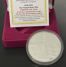 RARE 2006 SILVER 2oz. MEDAL 20yr CHORNOBYL Ukraine Nuclear Disaster  300 issued picture