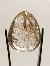 100% Natural very beautiful Pear shaped Rutilated Quartz with Gold Inclusions. picture