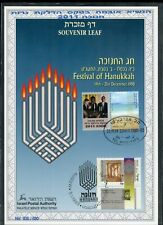 ISRAEL CARMEL #323   SOUVENIR LEAF OV'PTD HEBREW  OBAMA HANNUKAH CANDLE LIGHTING picture