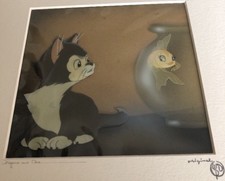 DISNEY ORIGINAL PRODUCTION CEL 1940 PINOCCHIO FIGARO CLEO COURVOISIER BG RARE picture