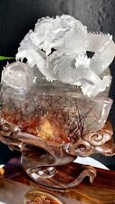 25lb Rare Natural Rutilated  quartz Crystal dragon Specimen healing gift+stand picture