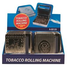 ENGRAVED METAL TOBACCO CIGARETTE ROLLING MACHINE AUTOMATIC ROLLER TIN HOLDER DW picture