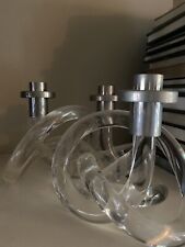 Dorothy Thorpe Famous Lucite 1960s Pretzel Candlesticks - 3 Singles And 2Doubles picture
