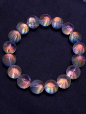 12MM Rare Top Natural Rainbow Moonstone Crystal Bracelet Quartz Reiki Healing picture