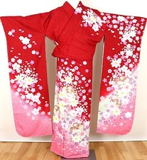20% off Full of flowers  this authentic silk furisode kimono (ki23 From Japan picture
