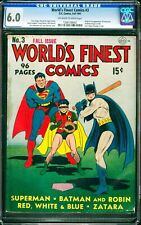 World's Finest Comics #3 CGC 6.0 DC 1941 1st Scarecrow Batman Superman M4 cm picture