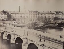 c1865 Attr. Charles Soulier PARIS view of the SEINE bridge new albumen print picture