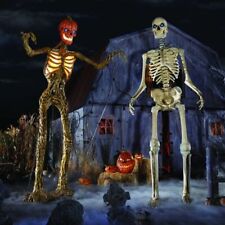 GIANT 12ft SKELETON +12ft PUMPKIN INFERNO Halloween Rotten Patch HomeDepot 2pack picture