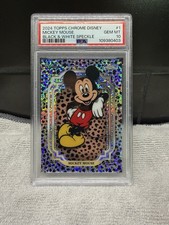 2024 Topps Chrome Disney Mickey Mouse Black & White Speckle #1 038/101 PSA 10 picture