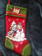 NWT RARE VTG SEARS DISNEY Christmas MICKEY MOUSE EMBROIDERED ,SCULPTED STOCKING picture