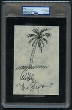 Alan Hale Jr. signed autograph 4.5x6.5 Sketch Skipper on Gilligan's Island PSA picture