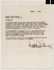 Walt Disney March 1944 Signed Ziegfield Follies Pop 1/1 Beckett Autograph COA picture