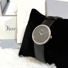 Dior La D de Dior Quartz Watch 33mm SS Leather Black Unused with Box picture