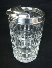 MCM CARTIER STERLING SILVER & HAWKES CRYSTAL CUT GLASS BARWARE MARTINI MIXER picture