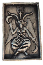 Rare Baphomet Plaque Statue Vintage Goat Witch Wall Hanging Gift Occult Wicca picture