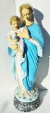 Antique Chalkware HOLY Statue Blessed Virgin Mother & Child Irish Catholic -18in picture