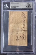 George Washington Signature Beckett 1st President of United States Of America picture