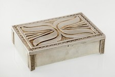 Kenneth Begay Signed Navajo Sterling Silver Cigarette Box White Hogan Vintage picture