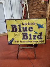 Rare BLUE BIRD Soda Advertising Sign Chicago Illinois picture