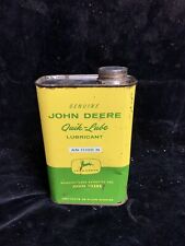 John Deere Quik-Lube Lubricant One Quart Motor Oil Can AN 11100 N Rare 50s picture