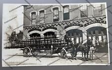 Antique RPPC Peabody Massachusetts fire truck Fred Hagar Real Photo Postcard picture