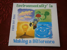 DISNEY BUTTON PIN EARTH DAY 2004 SAVE WORLD PLANET ENVIRONMENT JIMINY CRICKET picture