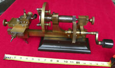 VINTAGE SWISS MANDREL UNIVERSAL PATTERN LATHE BRASS 1850s WATCHMAKERS 14in picture