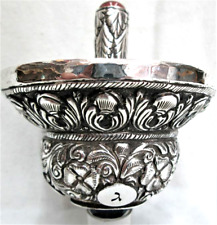 Dreidel sterling silver with floral embossed designs & leaf engravings by Ghatan picture