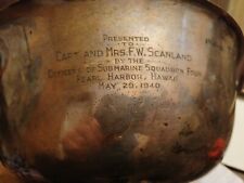 WW11 1940PEARL HARBOR LOTSUB SQAUD #4,BOWL 3.7lb STERLING,REAL HISTORY picture