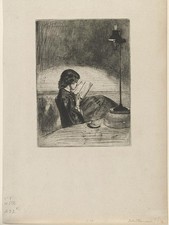 Photo:Deborah Delano Haden Reading by Lamplight 1859 Whistler Print picture