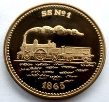 🚂 DUTCH RAILWAY 1989 MEDAL SS № 1 1863 TRAIN Proof, Rare 1500 Minted. R12.2 picture