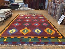 Unique 1930-1950's Stunning Kilim Rug 6’5”x10’5” Turkish Handmade Kilim Rug picture