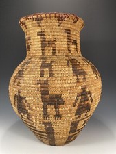 Vintage Native American Apache Basket Handwoven Tribal Art Southwest Decor 19thC picture